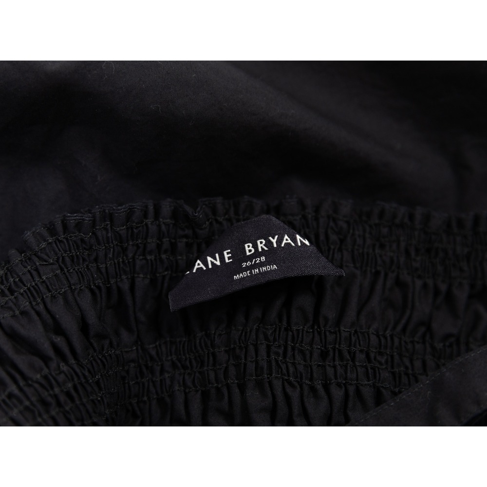 Lane Bryant Black Cotton Smocked Bodice Maxi Dress Plus Size 26/28 Adjustable - Picture 3 of 4